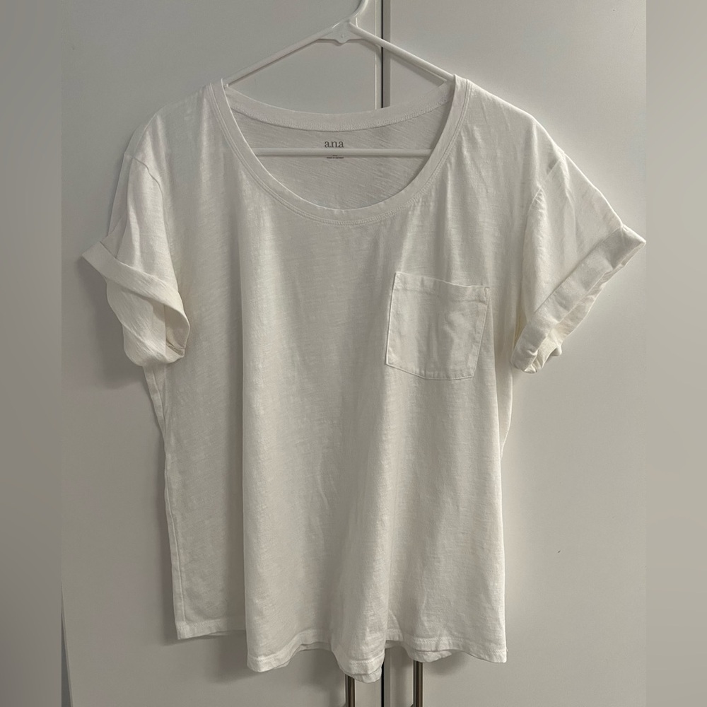 a.n.a Women's White Short Sleeve Tee Sz XL